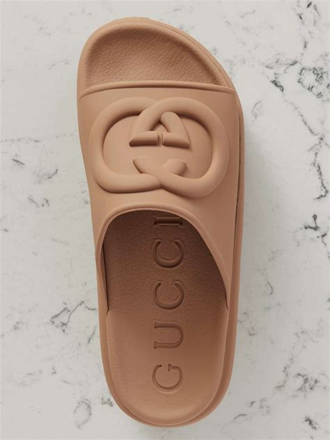 gucci rubber flat shoes|Gucci rubber platform slides.